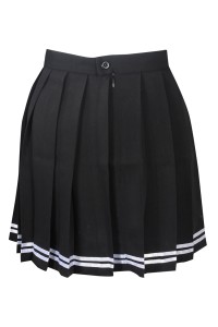 GH205 manufacturing bust cheerleading skirt custom pleated cheerleading skirt rehearsal invisible zipper cheerleading skirt supplier  a line cheer skirt back view